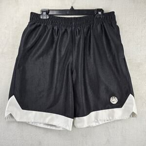 Vintage Nike Basketball Shorts Mens Large Black 90s Dazzle Silky Shiny Baggy